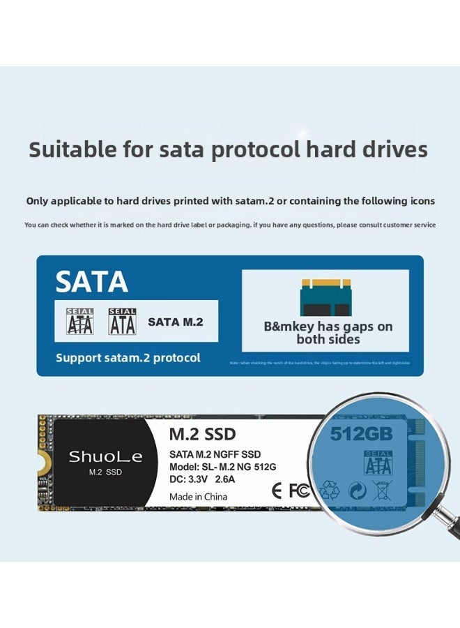 صندوق شوولو م.2 SATA SSD - صندوق قرص صلب بشاشة رقمية ذكية، منفذ USB-C 3.2 نوع C بسرعة 5 جيجابت/ثانية، يدعم مساحة م.2 SATA (2280/2260/2242/2230)، تبريد بشرائح ألومنيوم، دعم UASP+TRIM، مقاوم للصدمات - Image 2