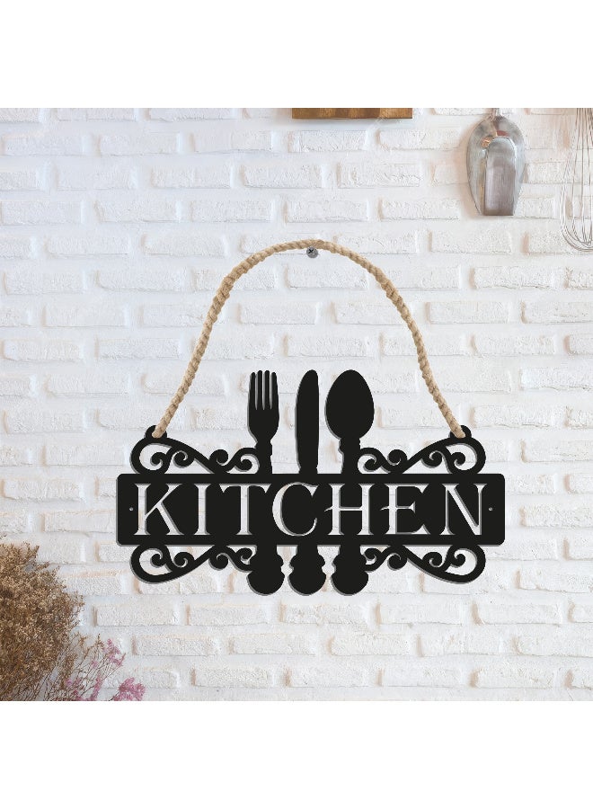 ديكور جداري خشبي عالي الجودة للمطبخ فن جداري للمطبخ بكلمة "KITCHEN" مصنوع من خشب MDF الإسباني، باللون الأسود، بسماكة 6 ملم. يتميز بتصميم ثلاثي الأبعاد عصري وأنيق، مزوّد بشريط لاصق مزدوج الوجه لسهولة التركيب. جاهز للتثبيت فورًا ويمنح مطبخك لمسة فنية راقية. - Image 2