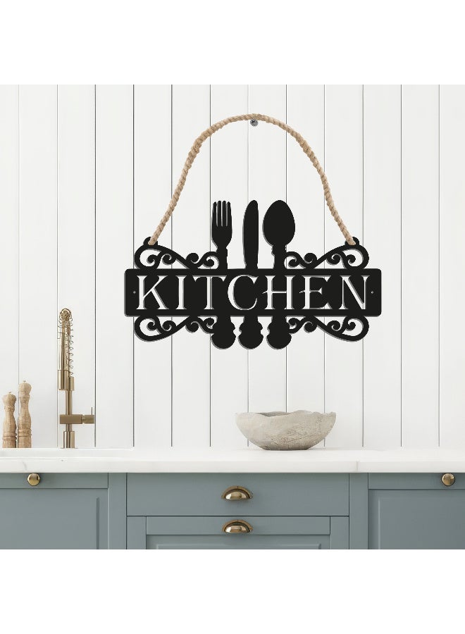 ديكور جداري خشبي عالي الجودة للمطبخ فن جداري للمطبخ بكلمة "KITCHEN" مصنوع من خشب MDF الإسباني، باللون الأسود، بسماكة 6 ملم. يتميز بتصميم ثلاثي الأبعاد عصري وأنيق، مزوّد بشريط لاصق مزدوج الوجه لسهولة التركيب. جاهز للتثبيت فورًا ويمنح مطبخك لمسة فنية راقية. - Image 3