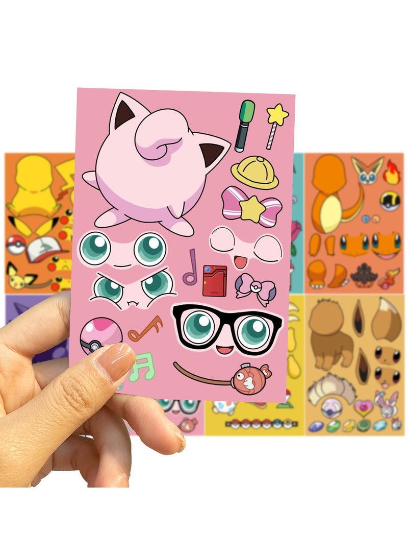 8 Sheets Cartoon Animation DIY Puzzle Stickers - Image 3