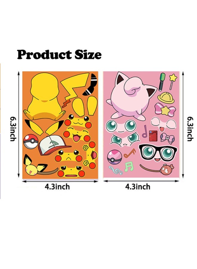 8 Sheets Cartoon Animation DIY Puzzle Stickers - Image 2