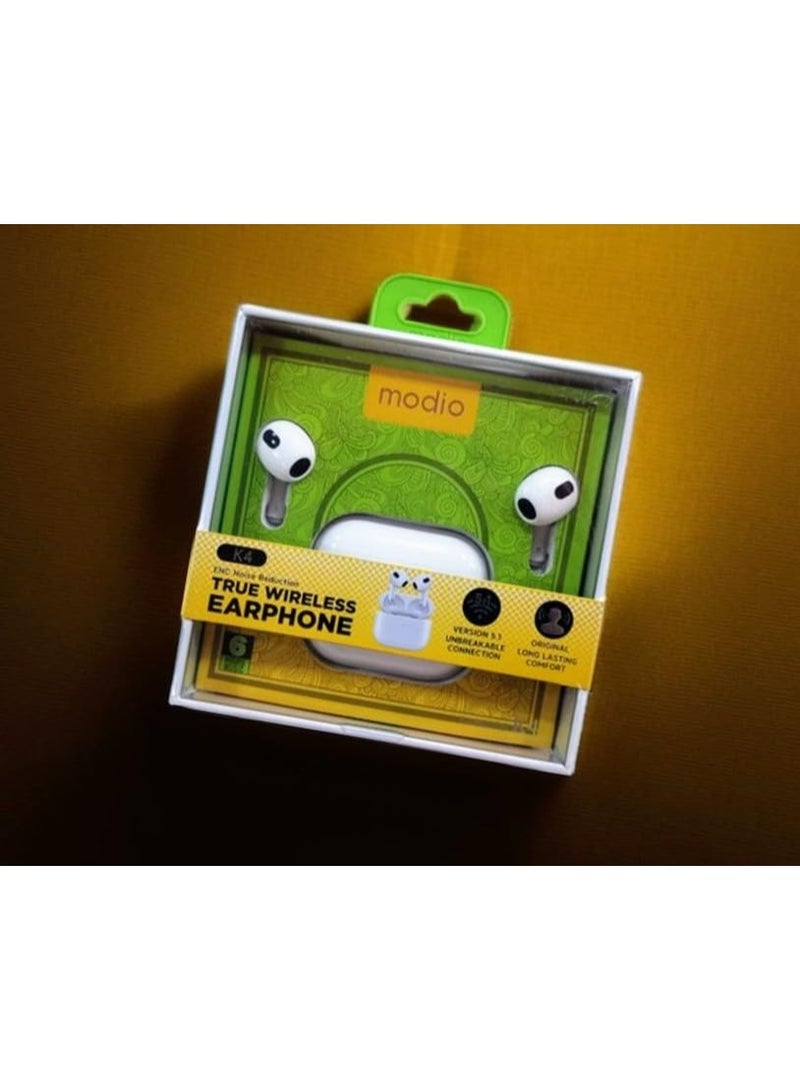 Modio K4 Noise Cancelling True Wireless Earphone Super Clear Mic - Image 3