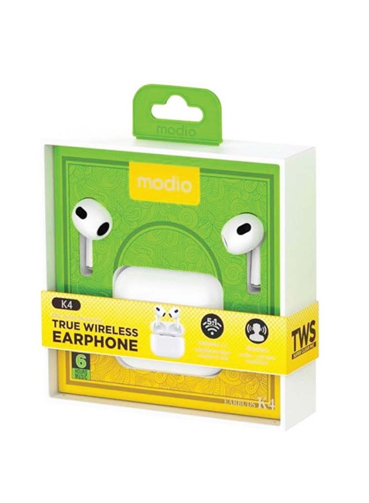Modio K4 Noise Cancelling True Wireless Earphone Super Clear Mic - Image 4