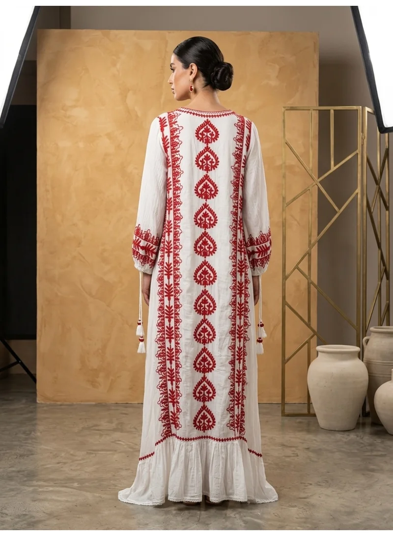 الايا جلابية شيكانكاري مودال مطرزة يدوياً-AL3938