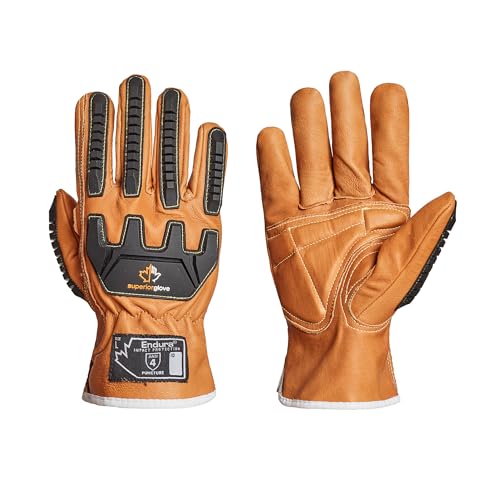 Superior Glove Endura Impact and Water Resistant Leather Work Gloves for Hand Safety Protection - 378GKVSB Large (Pack of 1 Pair) - Image 1