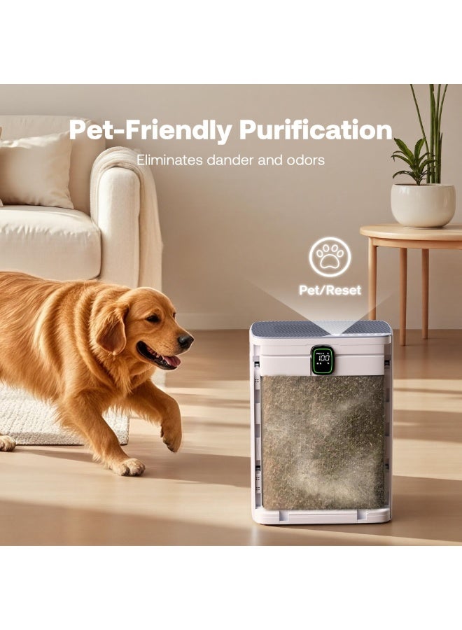 ibsun Air Purifier for Home Up to 80 m² with Washable Pre-Filter, Air Purifier for Home Pets with PM 2.5 Air Quality Display, Sleep Mode for Allergies, Dust, P290 - Image 5