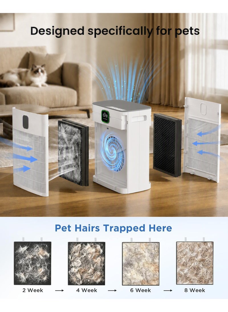 ibsun Air Purifier for Home and Large Room up to 80 m², Double-Sided Air Inlet, Auto Mode, PM2.5 Display, Washable Pre-Filter, H13 HEPA and Sleep Mode, P290 - Image 3