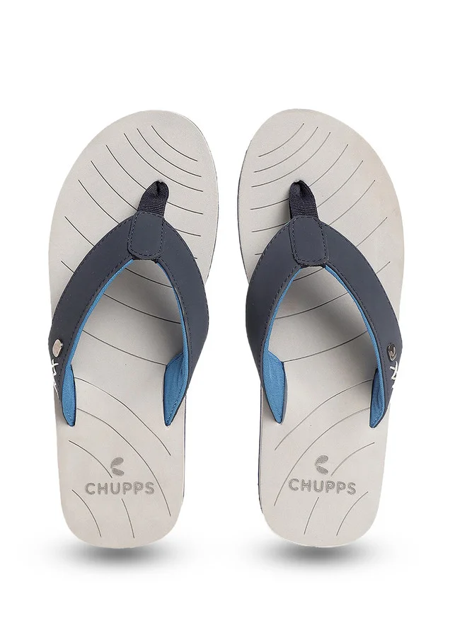 تشيبس CHUPPS Grey And Blue Thong Flip-Flops For Men
