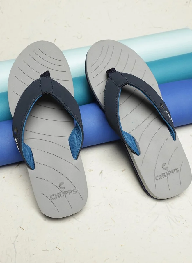 تشيبس CHUPPS Grey And Blue Thong Flip-Flops For Men
