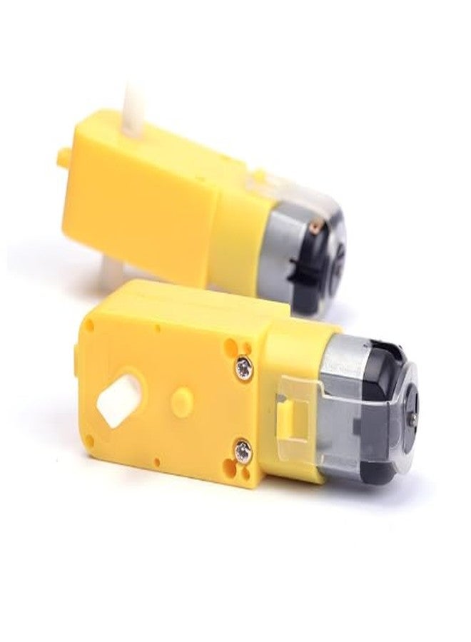 R&D Imported Dual Shaft BO Motor With 65mm Rubber Robot Wheel and DC Motor Black Yellow Set of (4) - Image 5