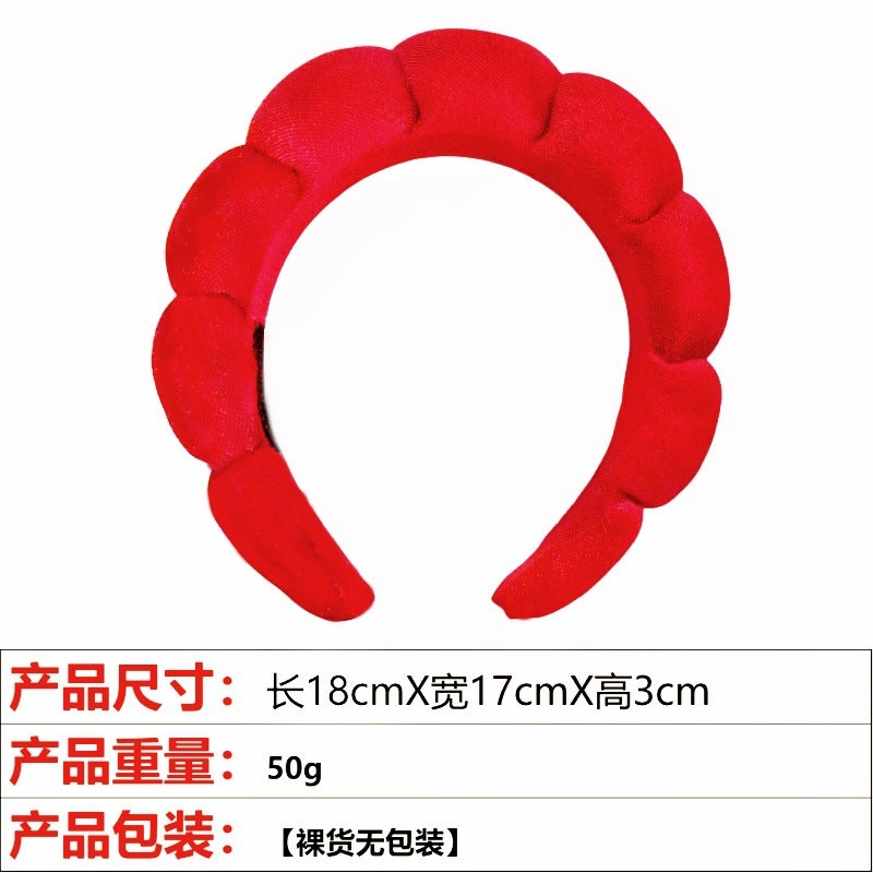 High Skull Top Hair Accessories Female Face Wash Bath Cloud Sponge Headband Makeup Remover Hair Band - Image 1