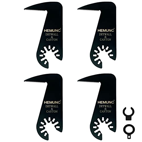 HEMUNC Drywall Blade for Oscillating Tool 4 Pack, Oscillating Saw Blades Fit Dremel, Dewalt, Fein Multimaster, Bosch, Makita, Milwaukee, Rockwell, Ryobi,Craftsman, Ridgid Multitool - Image 1