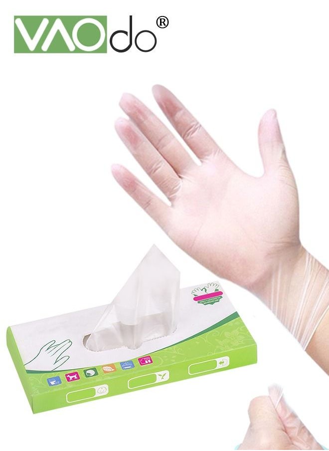 VAOdo 50 Count Disposable Gloves Pet Food Grade Latex Protective Gloves Thickened Elastic Transparent  - Image 1