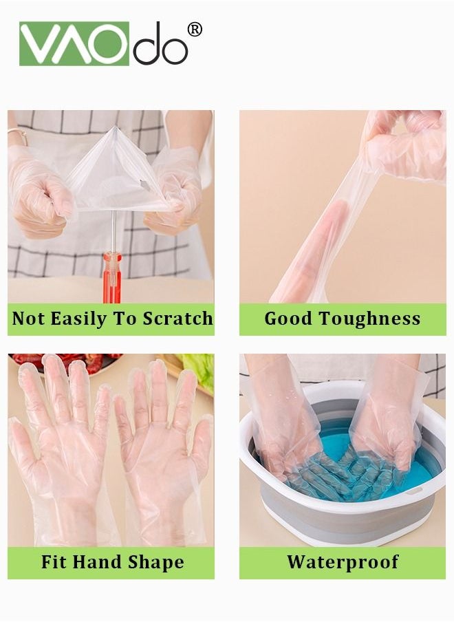 VAOdo 50 Count Disposable Gloves Pet Food Grade Latex Protective Gloves Thickened Elastic Transparent  - Image 3