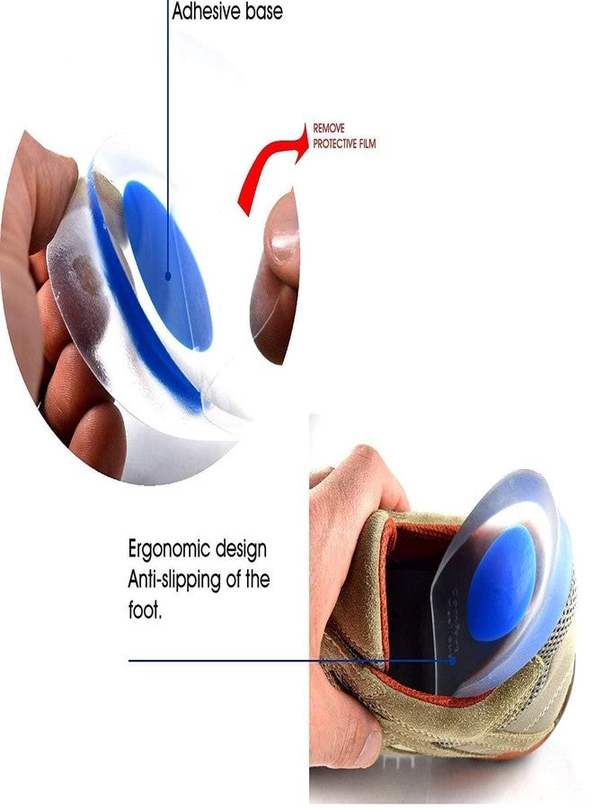 MENOVAS Gel Silicone Heel Cups/Pads - 1 Pair Heel Lifts for Achilles Tendonitis, Shoe Wedge Inserts for Plantar Fasciitis, Sore Heel, Bone Spur, Foot Pain Relief Support, Comfort Cushion Insoles for Women/Men - Image 4