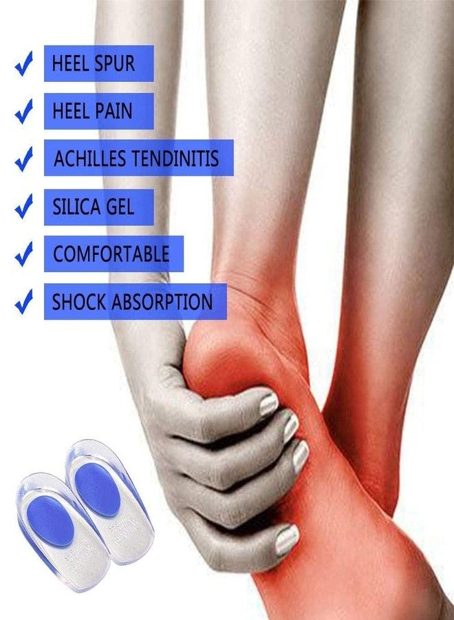 MENOVAS Gel Silicone Heel Cups/Pads - 1 Pair Heel Lifts for Achilles Tendonitis, Shoe Wedge Inserts for Plantar Fasciitis, Sore Heel, Bone Spur, Foot Pain Relief Support, Comfort Cushion Insoles for Women/Men - Image 5