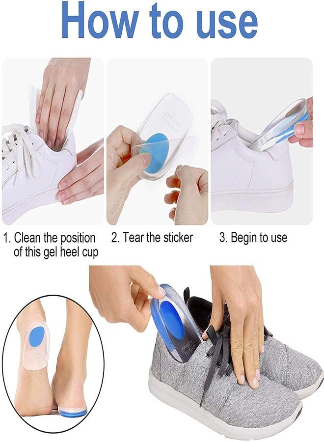 MENOVAS Gel Silicone Heel Cups/Pads - 1 Pair Heel Lifts for Achilles Tendonitis, Shoe Wedge Inserts for Plantar Fasciitis, Sore Heel, Bone Spur, Foot Pain Relief Support, Comfort Cushion Insoles for Women/Men - Image 3