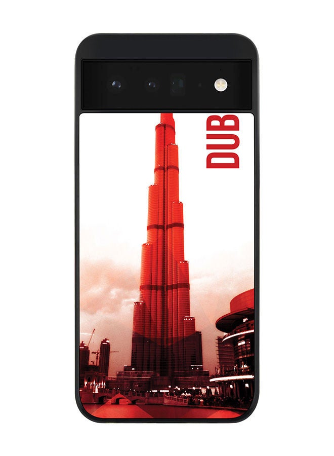 Stylizedd Rugged Black edge case for Google Pixel 6 5G Slim fit Soft Case Flexible Rubber Edges Anti Drop TPU Gel Thin Cover - Dubai - The Burj - Image 1
