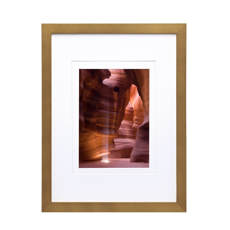 Egofine 9x12 Picture Frame Light Brown  Wood Frame for Pictures 5x7 / 6x8 with Mat or 9x12 without Mat  Tabletop and Wall Mounting Display - Image 1