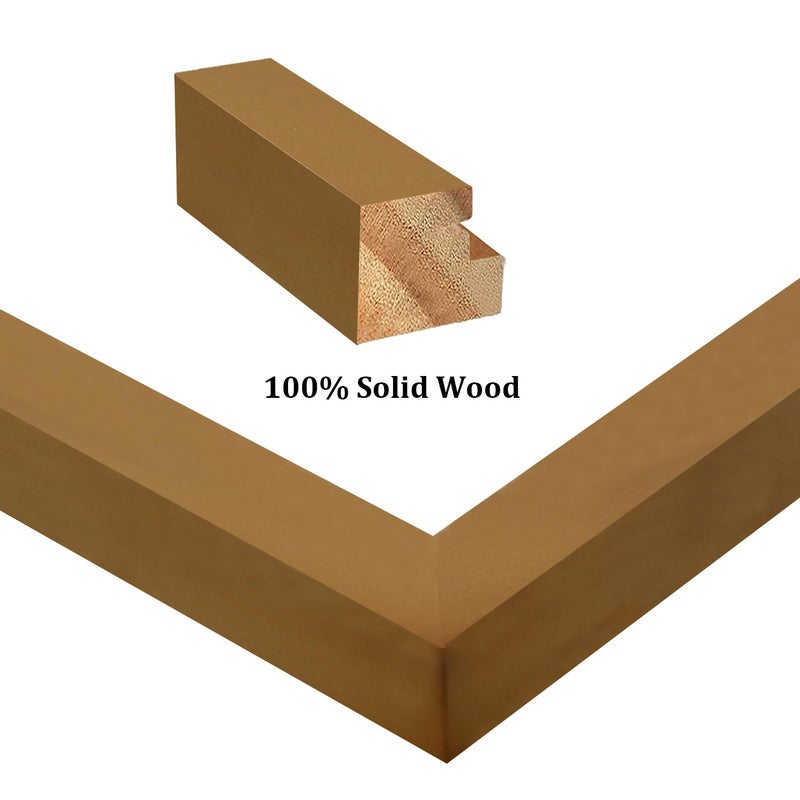 Egofine 9x12 Picture Frame Light Brown  Wood Frame for Pictures 5x7 / 6x8 with Mat or 9x12 without Mat  Tabletop and Wall Mounting Display - Image 2