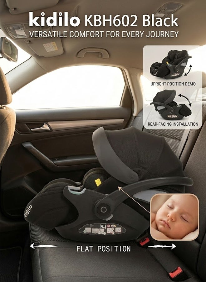Kidilo Portable Baby Car Seat Padded Soft Material Three Point Harness Ergonomic Design with Carrier Washable from Birth to 15 Months - Image 1