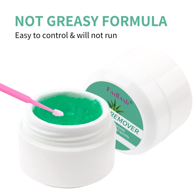 FADLASH Lash Remover for Professional Eyelash Extensions Dissolves Powerful Cream Lash Remover Low Irritation Lash Extension Remover Eyelash Glue Remover for Salon 5g (Aloe) - Image 3