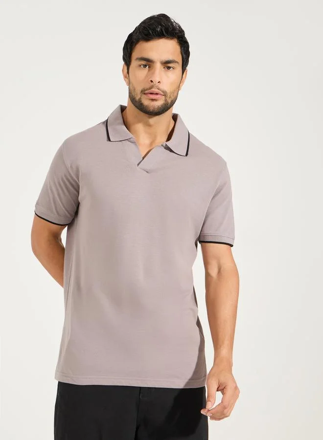 Styli Tipping Detail Regular Fit Pique Polo
