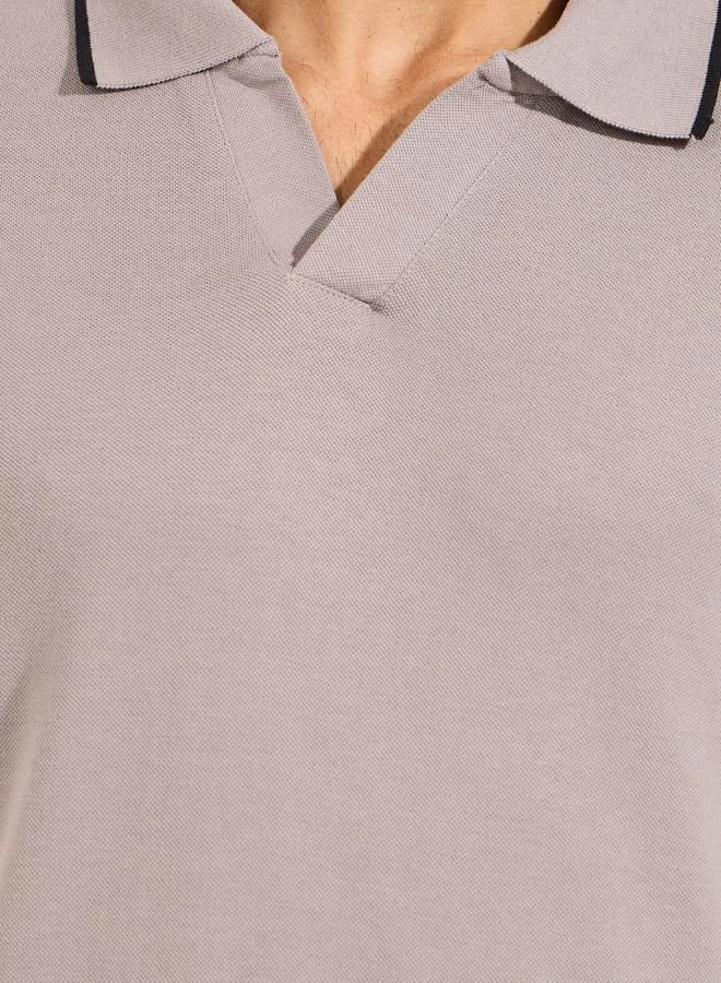 Styli Tipping Detail Regular Fit Pique Polo