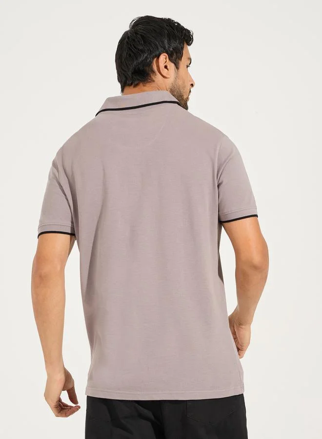 Styli Tipping Detail Regular Fit Pique Polo