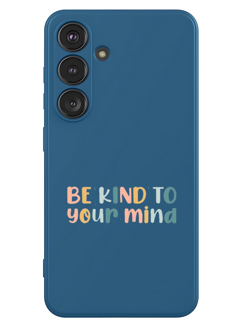 Theodor Protective Slim Fit Case Liquid Silicone Cover with Full Body Protection Anti-Scratch Shockproof Case For Samsung Galaxy S25 Plus (Blue) - Be kind - Image 1