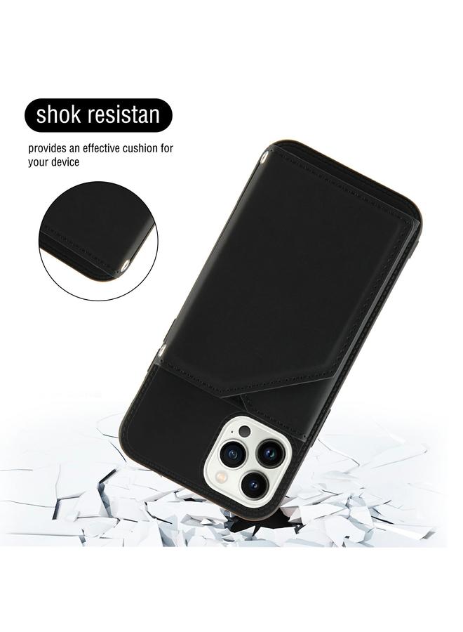 اس-توب جراب لهاتف iPhone 14 Pro Max مصنوع من الجلد الملمس PU + TPU + PC جراب خلفي مقاوم للصدمات - Image 3