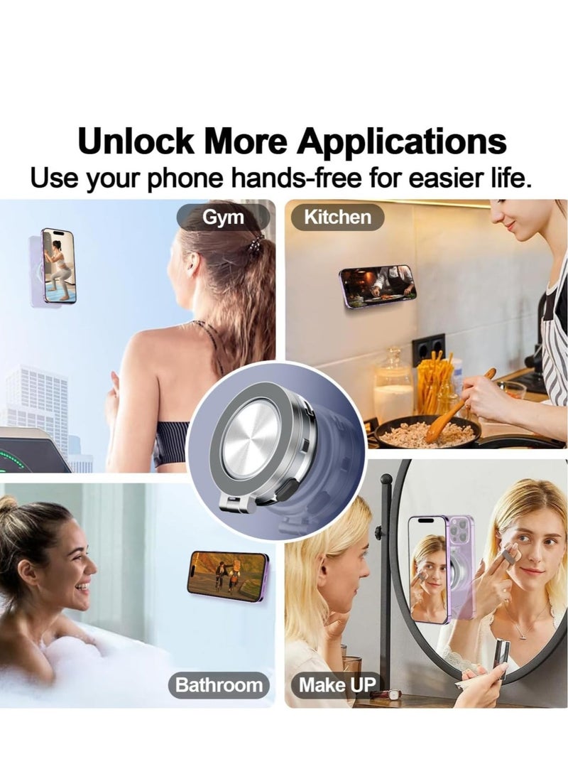 JAJEEK Magnetic Vacuum Suction Car Phone Holder Mount C1 – 360° Rotating, Universal Phone Holder for All Smooth Surfaces, Strong Magnetic Grip, Secure and Stable, Easy Installation, Ideal for Car Dashboard, Windshield, and More (Silver) - Image 3