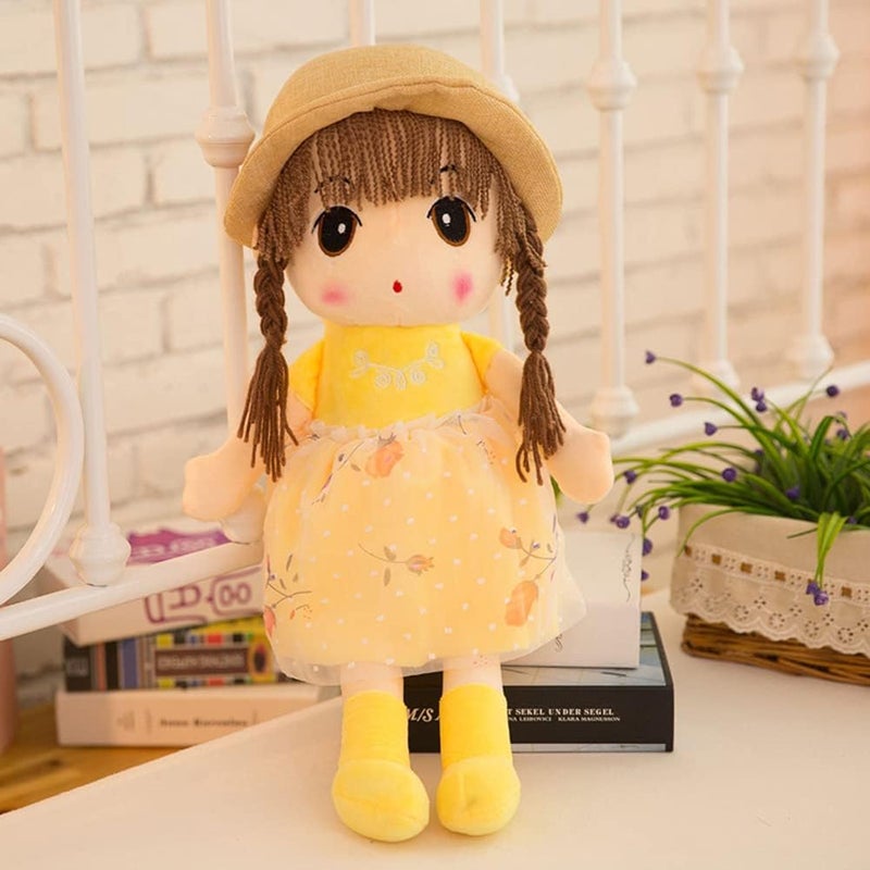 Katutude Soft Rag Doll Stuffed Baby Toys - Plush Doll with Dress & Hat, Girls Fluffy Rag Doll Lovely Princess Companion Toys Stuffed Baby Doll Christmas Birthday Gift, 45cm - Image 3