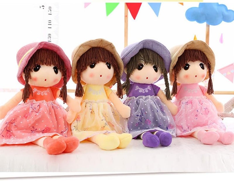 Katutude Soft Rag Doll Stuffed Baby Toys - Plush Doll with Dress & Hat, Girls Fluffy Rag Doll Lovely Princess Companion Toys Stuffed Baby Doll Christmas Birthday Gift, 45cm - Image 2