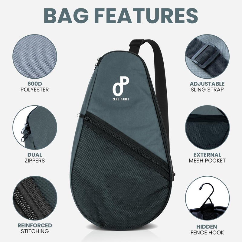 Zero Padel Racket Bag – Sling Backpack for 2 Padel Rackets, Balls & Accessories - Image 2