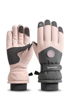 SYOSI Winter Ski Gloves, Waterproof and Windproof Touchscreen Snow Gloves for Men Women, Anti-Slip Snowboard Warm Winter Gloves for Cold Weather, Perfect Thermal Protection, Pink, 1 Pair  - Image 1