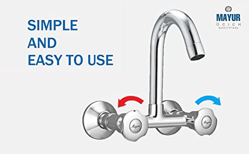 MAYUR CICH Brass Kitchen Sink Mixer Tap with 360 Degree Swivel Spout Chrome Finish for Hot and Cold Water SLEEK74 - Image 4