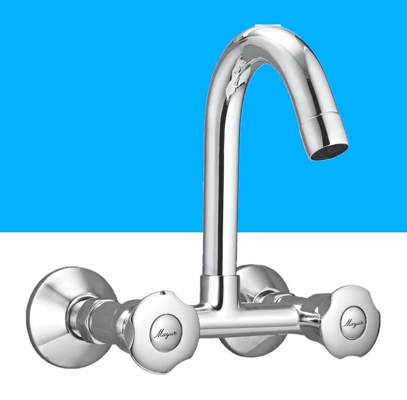 MAYUR CICH Brass Kitchen Sink Mixer Tap with 360 Degree Swivel Spout Chrome Finish for Hot and Cold Water SLEEK74 - Image 1