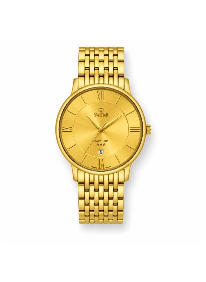 Swistar Men sleek premium stainless steel sapphire crystal watch