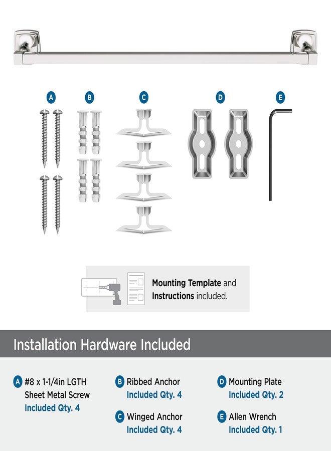 Amerock Stature Polished Nickel 24 inch (610mm) Towel Bar, BH36094PN - Image 4