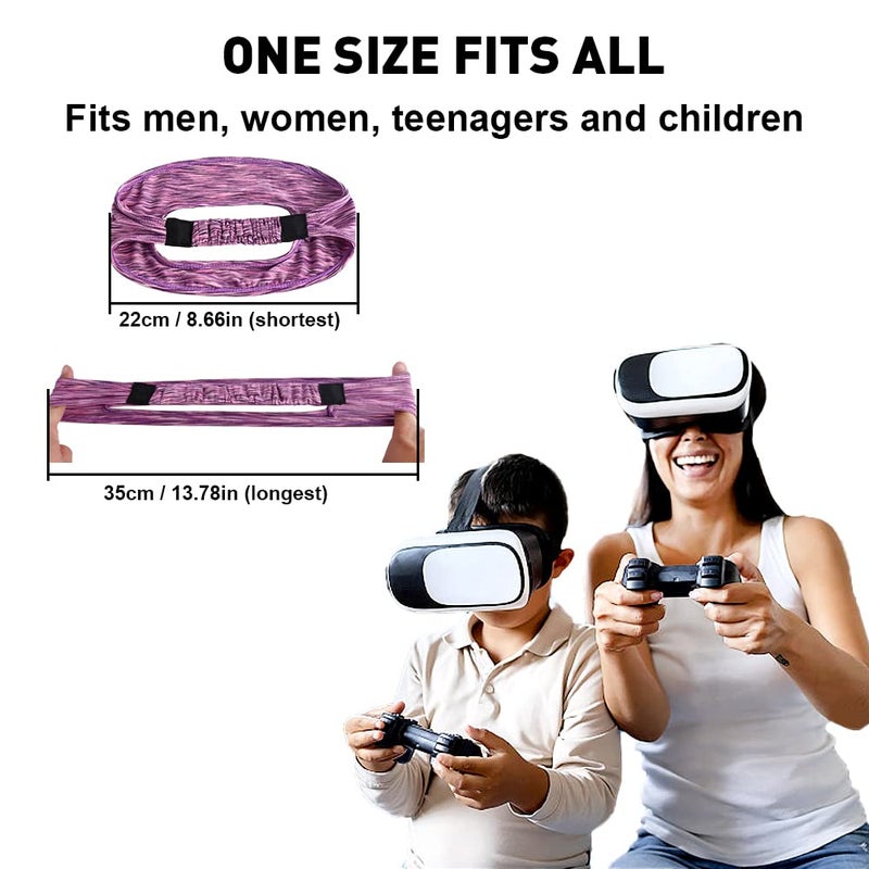 Abnaok 5 Pack VR Eye Mask, Adjustable Breathable VR Sweat Band for Oculus Quest 2, HTC Vive, PS, Gear, VR Workouts - Image 2