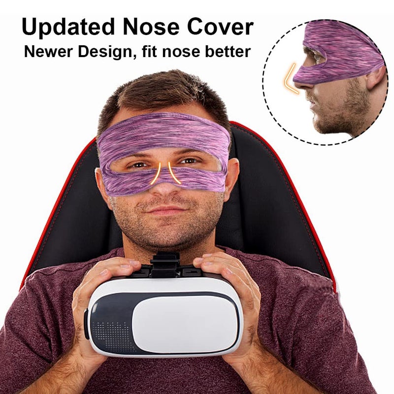Abnaok 5 Pack VR Eye Mask, Adjustable Breathable VR Sweat Band for Oculus Quest 2, HTC Vive, PS, Gear, VR Workouts - Image 3