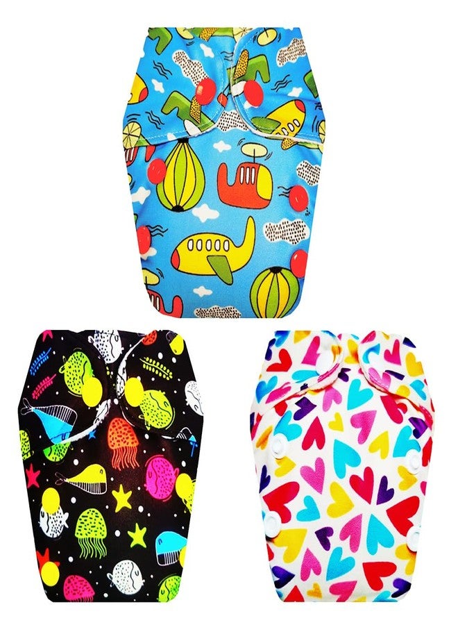 حفاضات قماشية فاخرة من دمبلدو للأطفال حديثي الولادة مع ماصة مدمجة (عبوة من 3 قطع) | ملائمة تمامًا | قابلة لإعادة الاستخدام والغسل | سريعة الجفاف | مناسبة للارتداء طوال اليوم | من 0 إلى 4 أشهر | للجنسين - Image 1