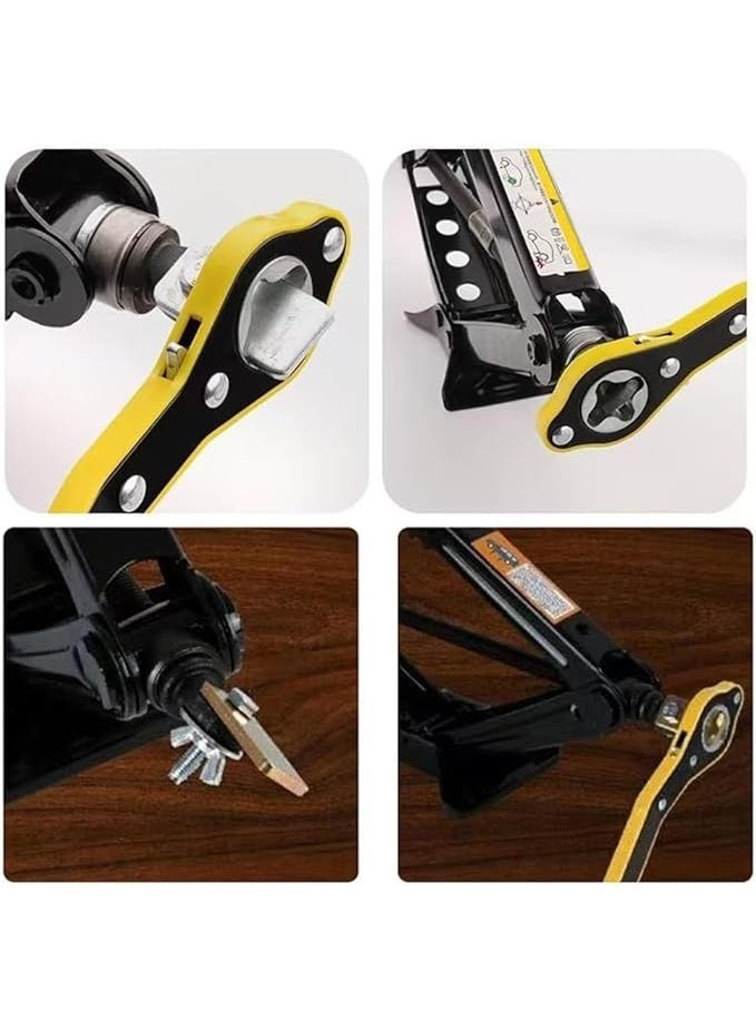 Labor-Saving Car Jack & Ratchet Wrench – Heavy-Duty Scissor Jack with Lug Wrench Handle for Tire Repair – Suitable for Car, SUV, Truck, Motorcycle - Image 4