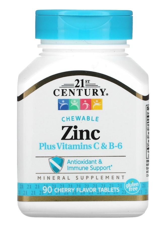 زنك مع فيتامينات C و B-6 بنكهة الكرز قابلة للمضغ 90 قرص