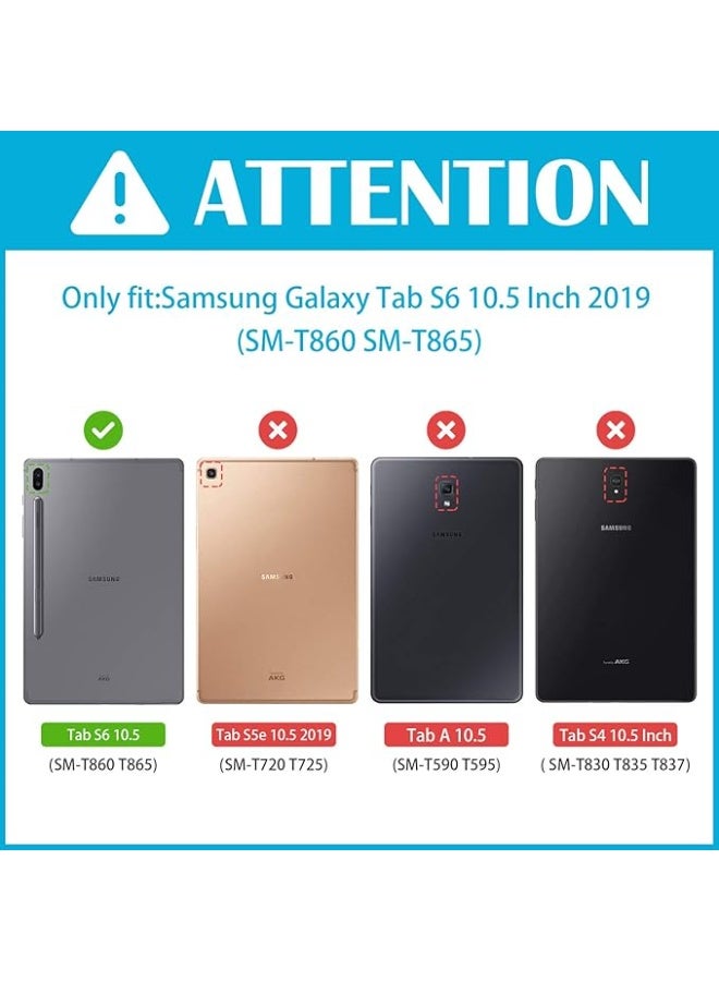 بروكوس حافظة حماية صلبة ومتينة بمسند دوار مضادة للصدمات لتابلت جالاكسي S6 2019 مقاس 10.5 بوصة موديل (T860 / T865 / T866 / T867) من برو كيس - لون أسود، البولي يوريثين الحراري - Image 2