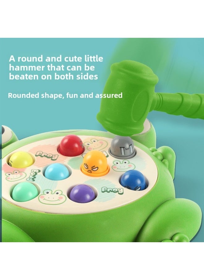 Baby Joy Yap Mouse Children's Toys Puzzle Early Beating Training 1-2 Years Old 3 Game Game Frog Cross Border-Color:Frog Hit Gophers-Powder  1 Hammer Mail Order Box