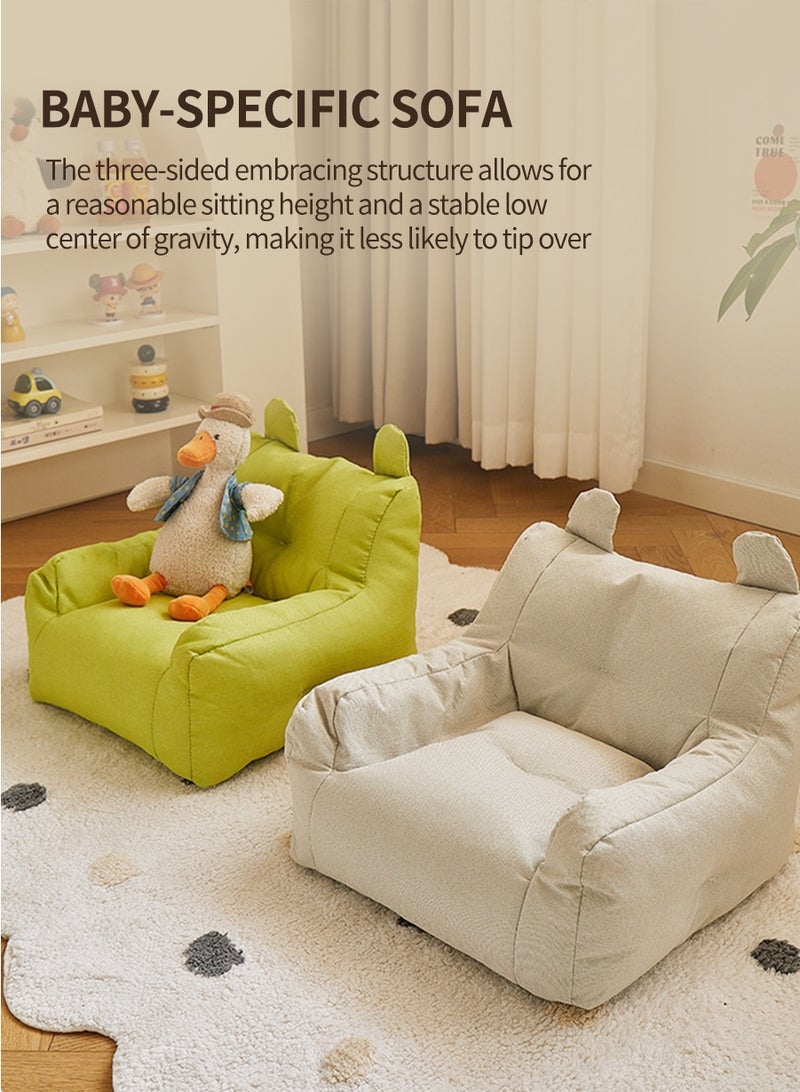 BEIRUI Children's Sofa & Pet Cat Bed - Dual-Use Baby Floor Chair with Soft Backrest, Anti-Slip Armrests, and Adorable Animal Cartoon Design. Safe, Anti-Fall, and Minimalist Style. - Image 2