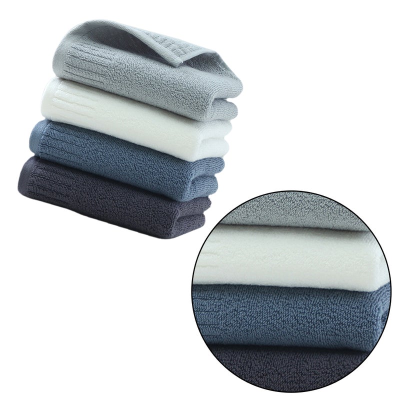 8 Pcs Cotton Towel Thicken Facial Towel Color Washcloth Bathroom Towel (Dark Grey, Dark , White, Grey) - Image 3