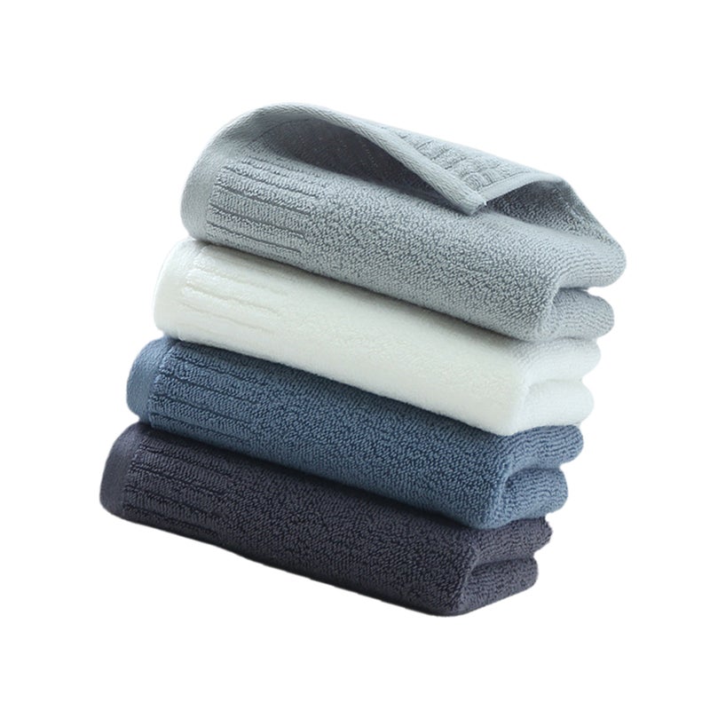8 Pcs Cotton Towel Thicken Facial Towel Color Washcloth Bathroom Towel (Dark Grey, Dark , White, Grey) - Image 2
